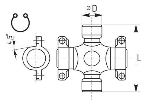 Kardanový kríž - SCANIA krídla - typ 6